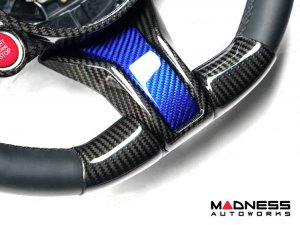 Alfa Romeo Giulia Steering Wheel Trim - Carbon Fiber - Lower Decal Trim - QV Model - 2020+ models - Blue Candy